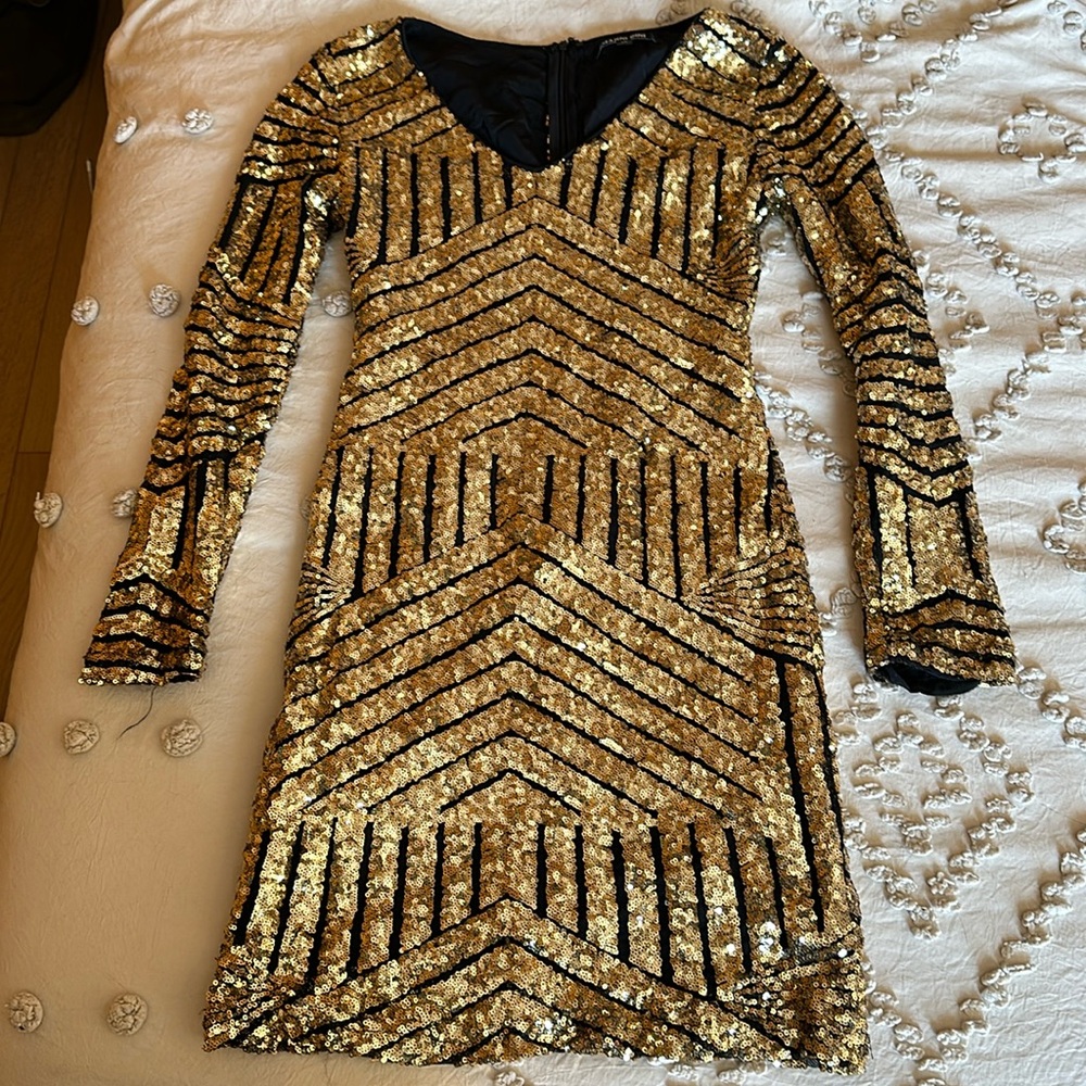Gianni Bini gold sequin dress